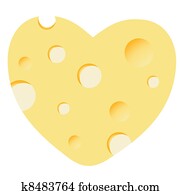 Cheese heart vector illustration Cheese heart vector illustration