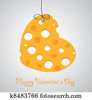 Cheese heart vector illustration Cheese heart vector illustration