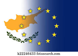 Cyprus and European Union Flag