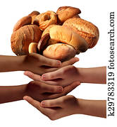 gemeenschap, voederen, de, armoedige