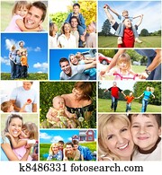 glad familie, collage.