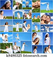 Happy people collage.