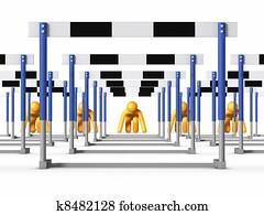konkurrence, -, hurdles, løb