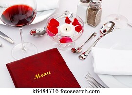 Menu on a restaurant table Menu on a restaurant table