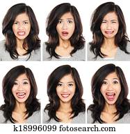 woman with different facial expression