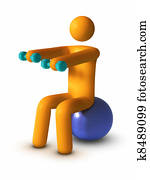 להתאמן, עם, כדור של כושר הגופני