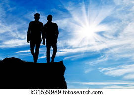 צללית, של, שני, גברים הומוסקסואליים