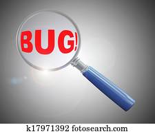 3d magnifier over word bug 3d magnifier over word bug
