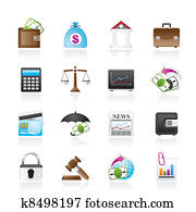 Business, finance and bank icons