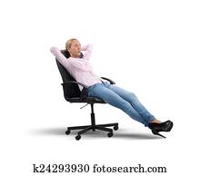 Businesswoman relax and think