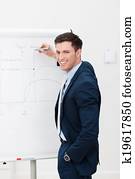 Confident businessman giving a presentation