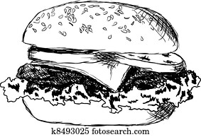 Clipart of hamburger k8405341 - Search Clip Art, Illustration Murals ...