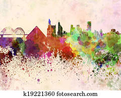 Memphis skyline in watercolor background Memphis skyline in watercolor background