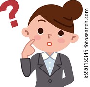 mujer de negocios, pensamiento