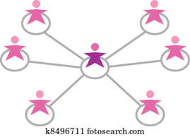 mujeres, conectado, a, un, red, aislado, blanco