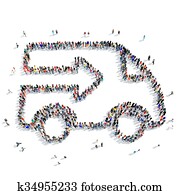 people  car conveyor icon