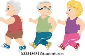 seniors, jogging, camminare