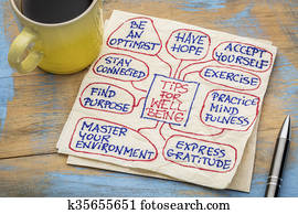 tips for well being on napkin