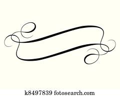 Vector calligraphy ribbon frame banner Vector calligraphy ribbon frame banner
