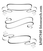 Vector calligraphy ribbon frame banner set Vector calligraphy ribbon frame banner set