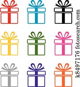 vector colorful gift box symbols 