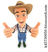 3d farmer thumbs up 3d farmer thumbs up