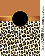 Gold Leopard Print with Ribbon and Rosette Gold Leopard Print with Ribbon and Rosette
