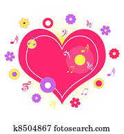 Heart with music notes Heart with music notes