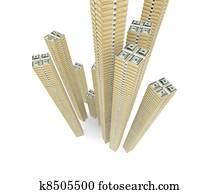 .Large stocks of dollars.