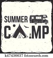 summer, camp., vektor, illustration., begriff, für, hemd, oder, logo, abdruck, briefmarke, oder, tee. summer, camp., vektor, illustration., begriff, für, hemd, oder, logo, abdruck, briefmarke, oder, tee.