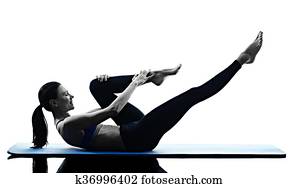 woman pilates exercises fitness isolated woman pilates exercises fitness isolated