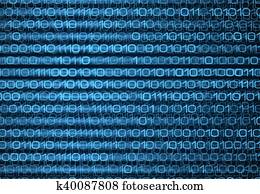 Abstract blue binary computer code technology data background Abstract blue binary computer code technology data background