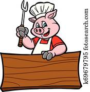 BBQ Pig with a Sign BBQ Pig with a Sign