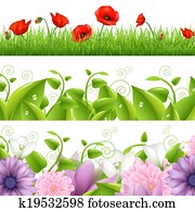 Borders With Flowers And Grass Borders With Flowers And Grass