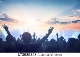 church concept: worship and praise church concept: worship and praise