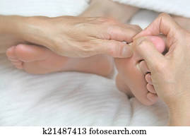 Close-up reflexology treatment Close-up reflexology treatment