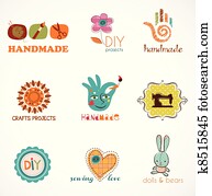 Craft and do it yourself, collection of icons Craft and do it yourself, collection of icons