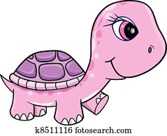 Cute Pink Girl Turtle Vector Cute Pink Girl Turtle Vector