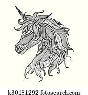 egyszarvú, zentangle