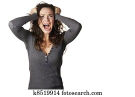 Frustrated and angry woman screaming