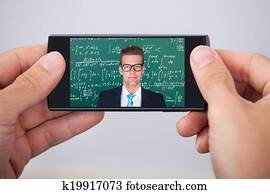 mann, beachten, online, math's, vortrag