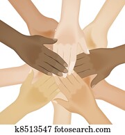 Multiracial human hands Multiracial human hands