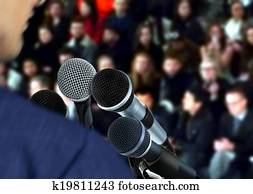 orador, em, seminário, dar, fala