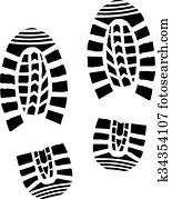 Clipart of Shoe Prints trail k34354081 - Search Clip Art, Illustration ...