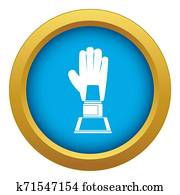 Baseball glove award icon blue isolated
