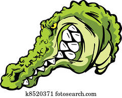 crocodilo, gator, ou, jacaré, Carto