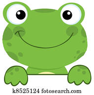 Frog Smiling Over A Sign Board Frog Smiling Over A Sign Board