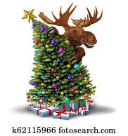 Funny Moose Christmas Tree Funny Moose Christmas Tree