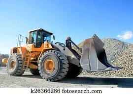 grande, amarela, caminhão mineração