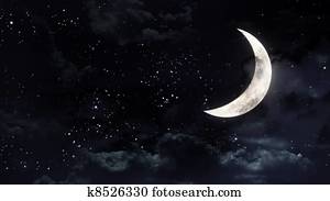 half moon in the night sky half moon in the night sky